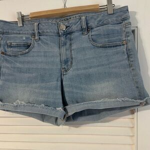 American Eagle Outfitters Women's Faded Blue Jean Shorts